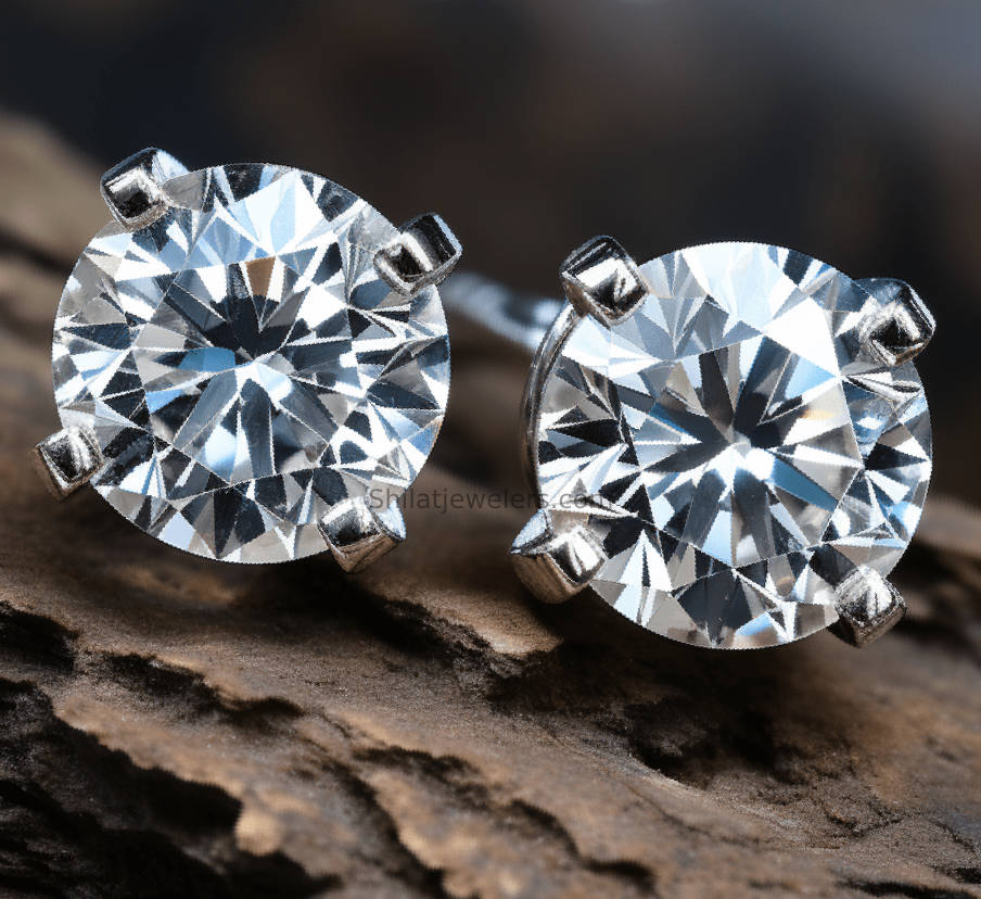 lab created diamond studs 1.0 carat 14k - Shilatjewelers