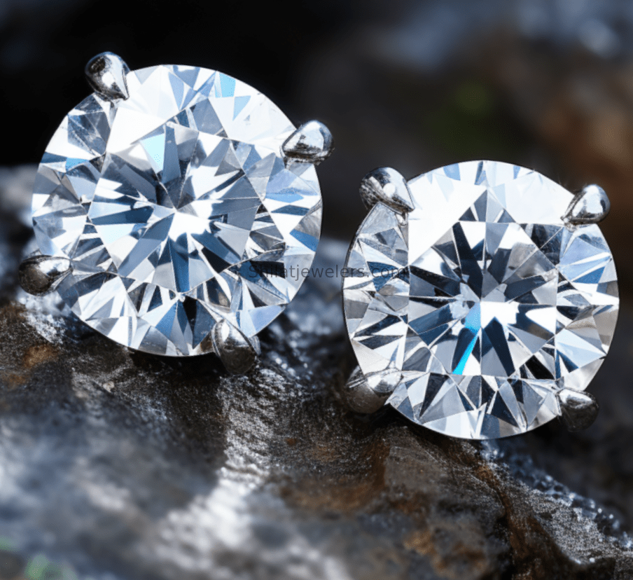 lab created diamond studs 2.00 carat 14k - Shilatjewelers