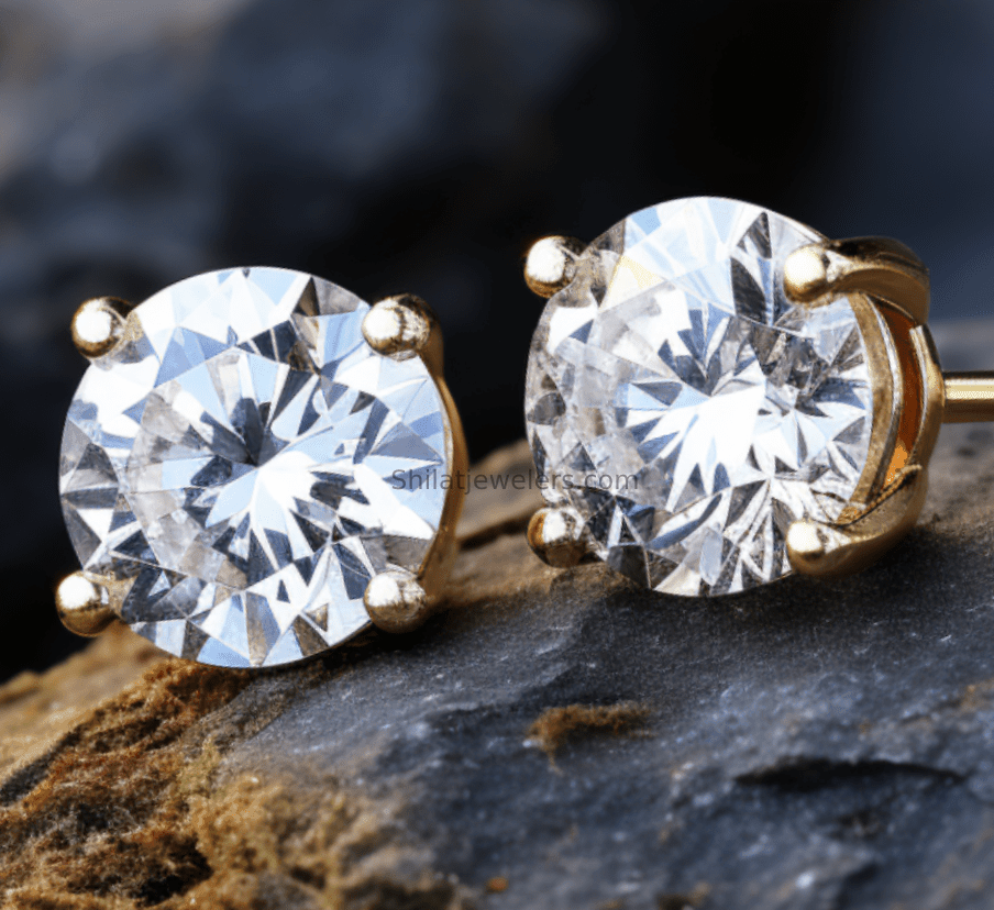 lab created diamond studs 2.0 carat 14k - Shilatjewelers