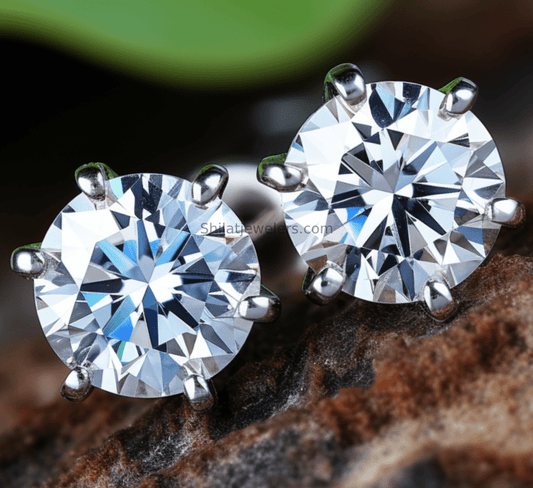 lab created diamond studs 2 carat 14k - Shilatjewelers