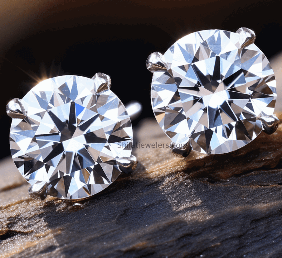 lab diamond studs earrings 1.01ct - Shilatjewelers