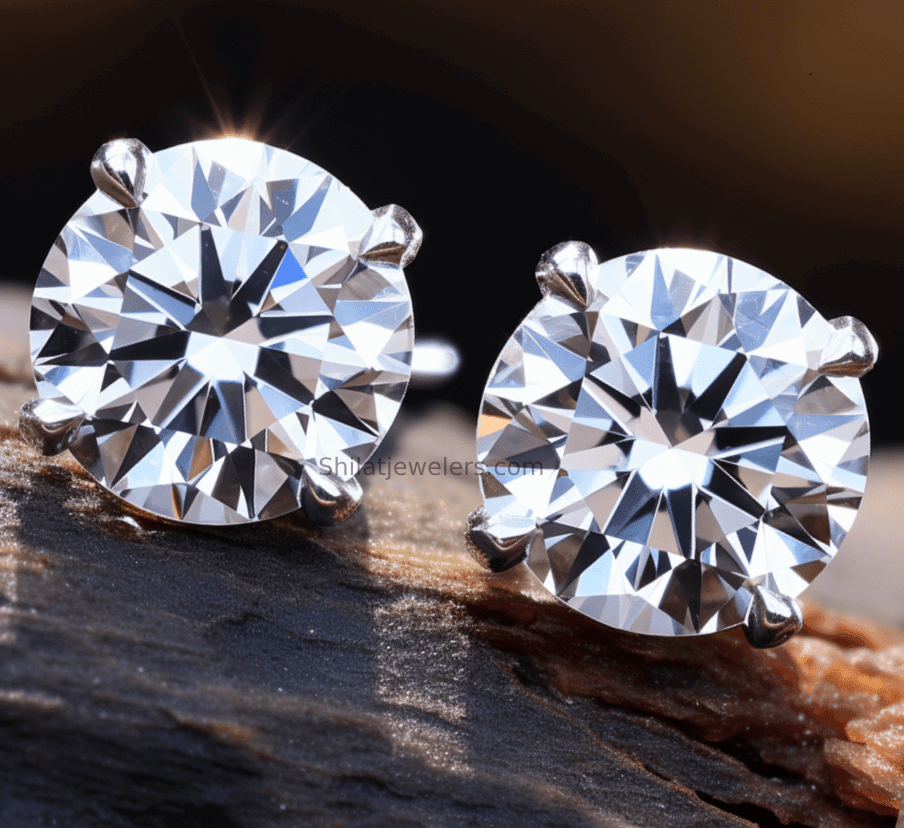 lab diamond studs earrings 1.01ct - Shilatjewelers