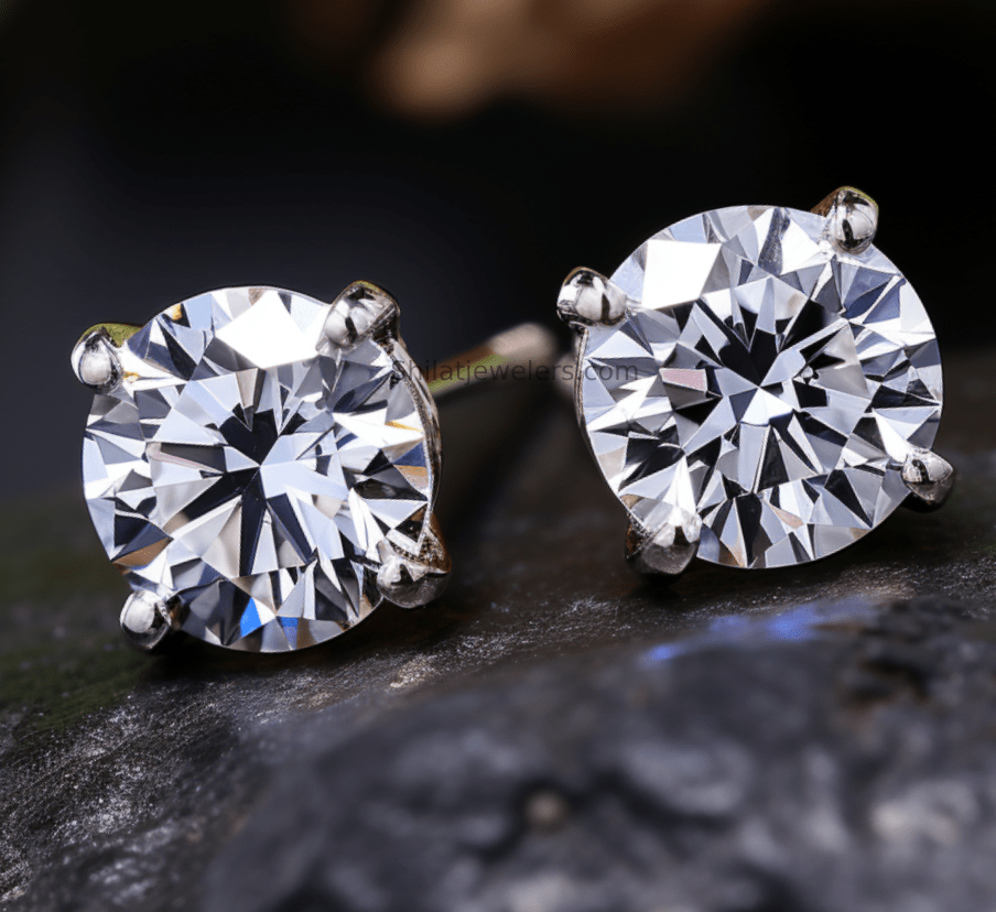 lab created diamond studs 1 carat 14k - Shilatjewelers