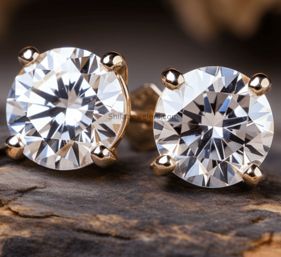 man made synthetic diamond studs