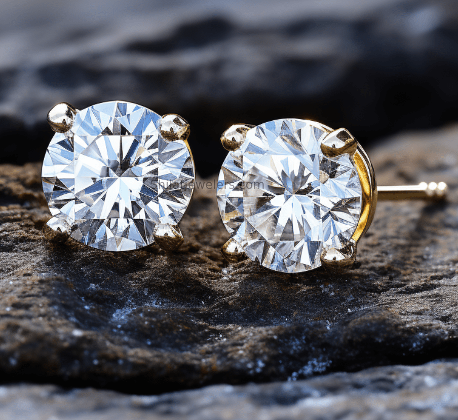 lab created diamond studs 2.0ct 14k - Shilatjewelers