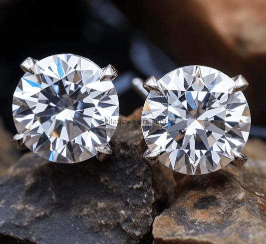 lab created diamond studs 2ct 14k - Shilatjewelers