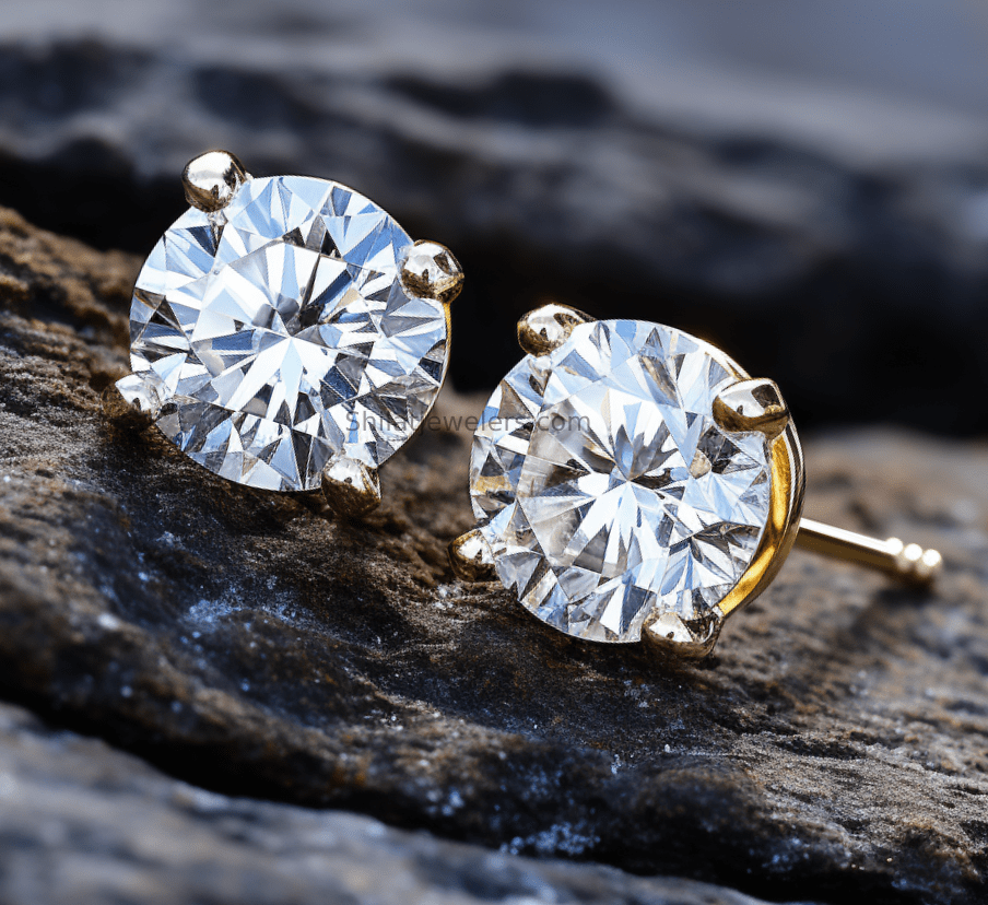 lab created diamond studs 2.0ct 14k - Shilatjewelers