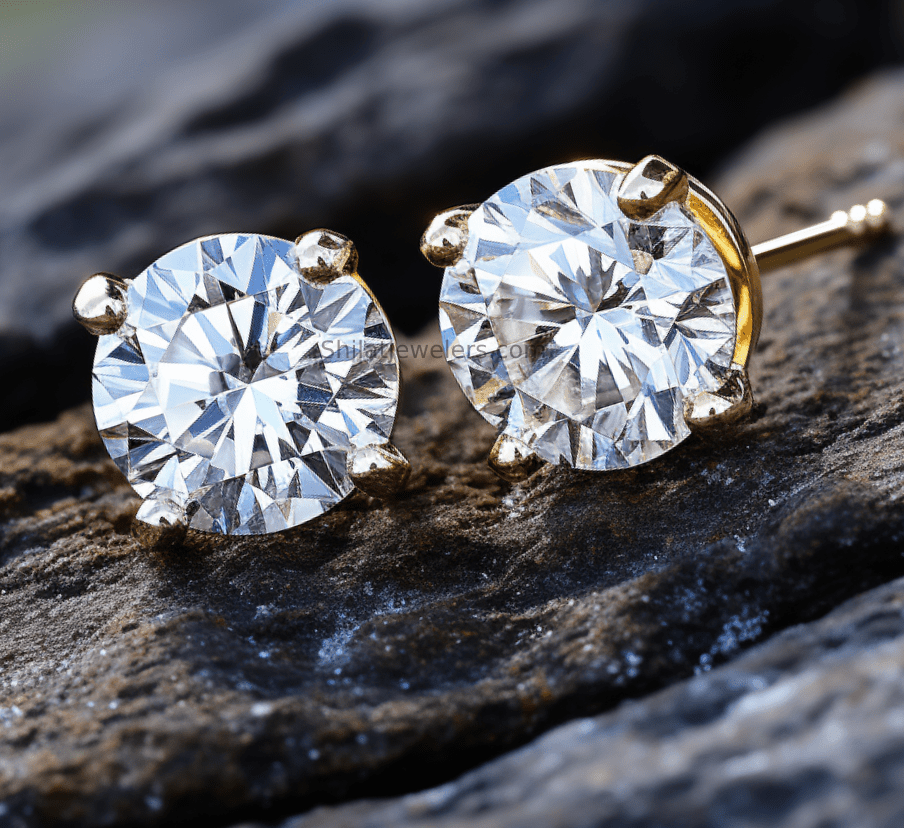 lab created diamond studs 2.0ct 14k - Shilatjewelers