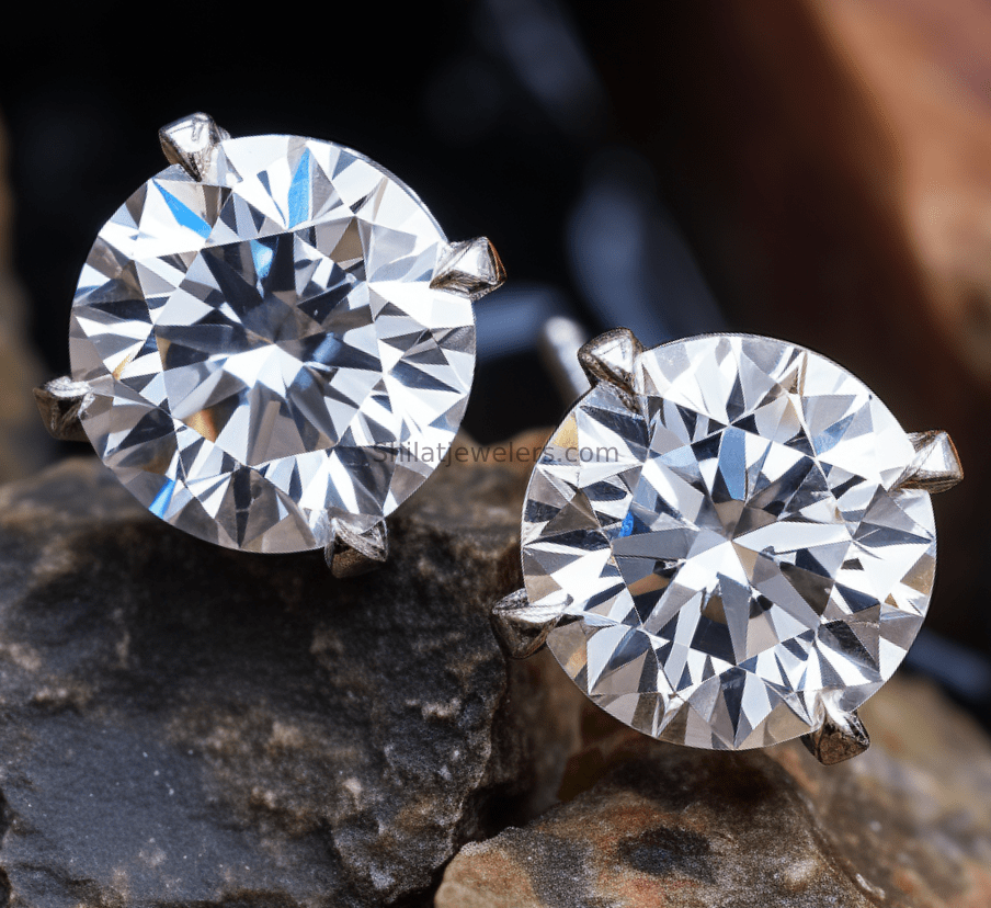 lab created diamond studs 2ct 14k - Shilatjewelers