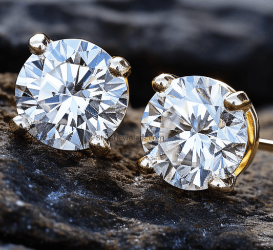 lab created diamond studs 2.0ct 14k - Shilatjewelers