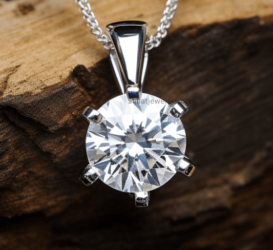 lab created diamond solitaire necklace - Shilatjewelers