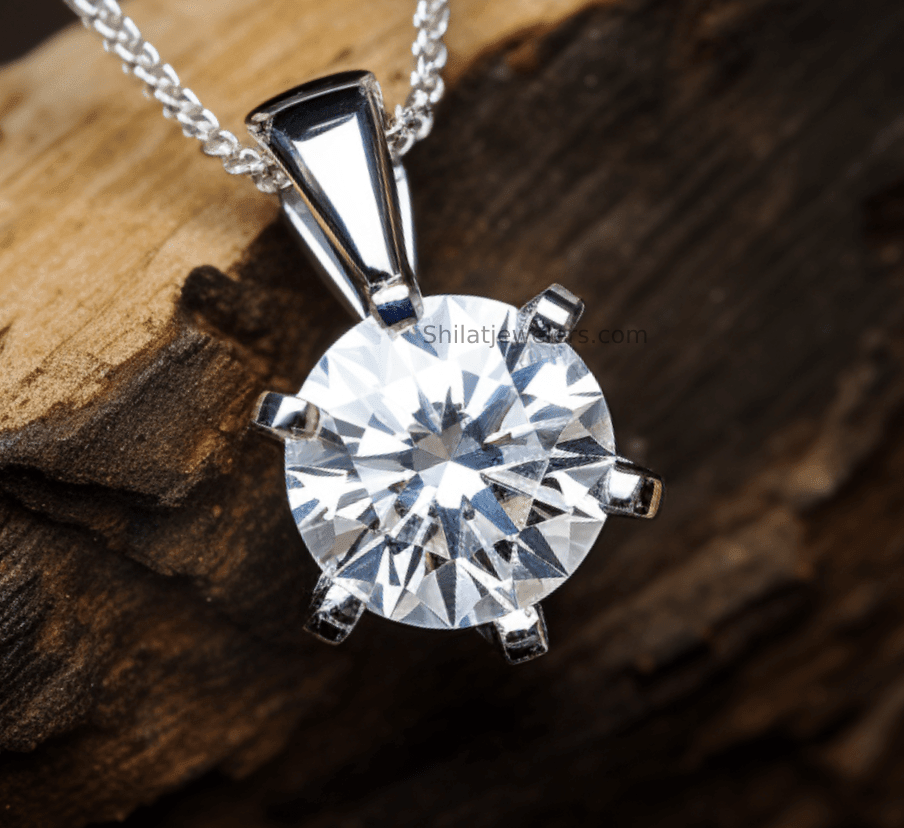 lab created diamond solitaire necklace - Shilatjewelers