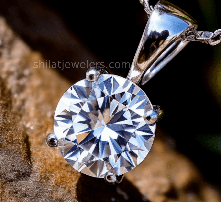 lab grown diamond pendant 14k