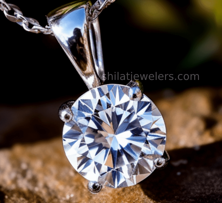 lab grown diamond pendant 14k