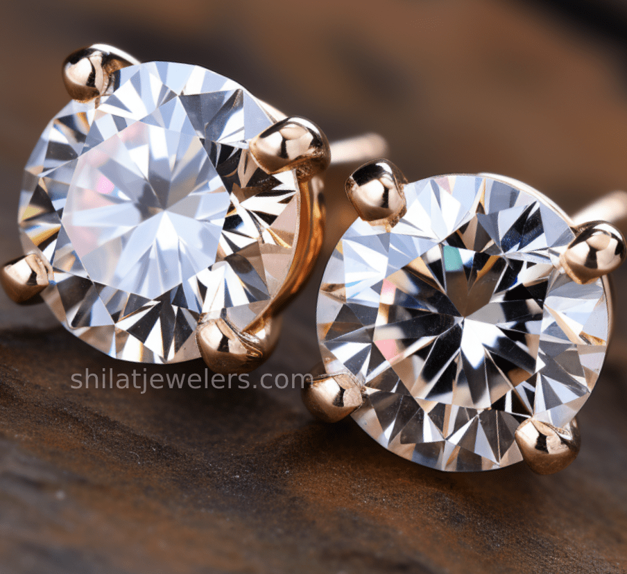 Lab grown diamond studs 3ct rose gold 