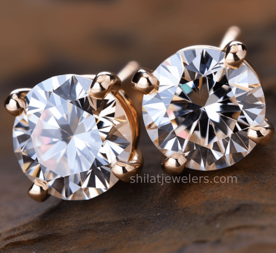 Lab grown diamond studs 3ct rose gold 