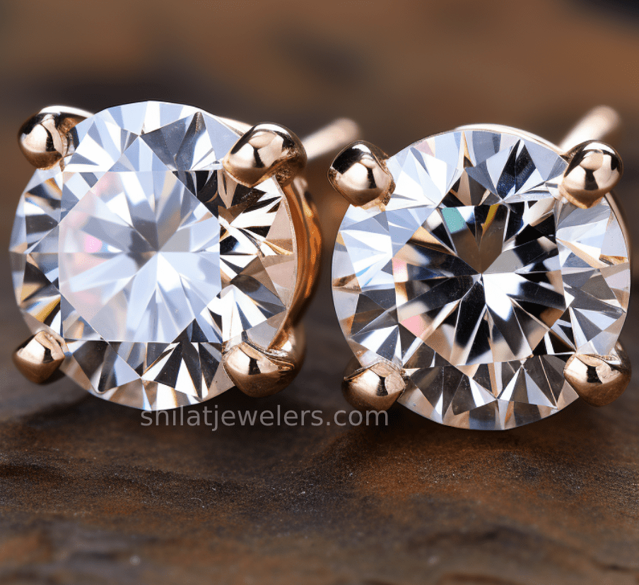 Lab grown diamond studs 3ct rose gold 