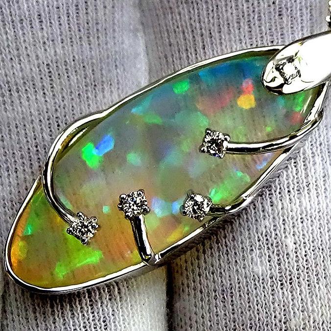 opal natural diamonds Necklace - Shilat