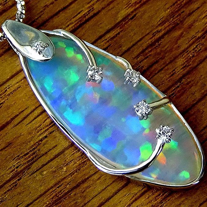 opal diamonds Necklace - Shilat