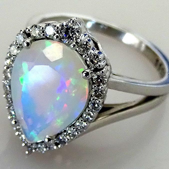 Wedding Ring With Opal - Shilat 