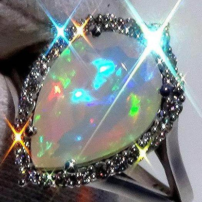 Wedding Ring With Opal - Shilat 