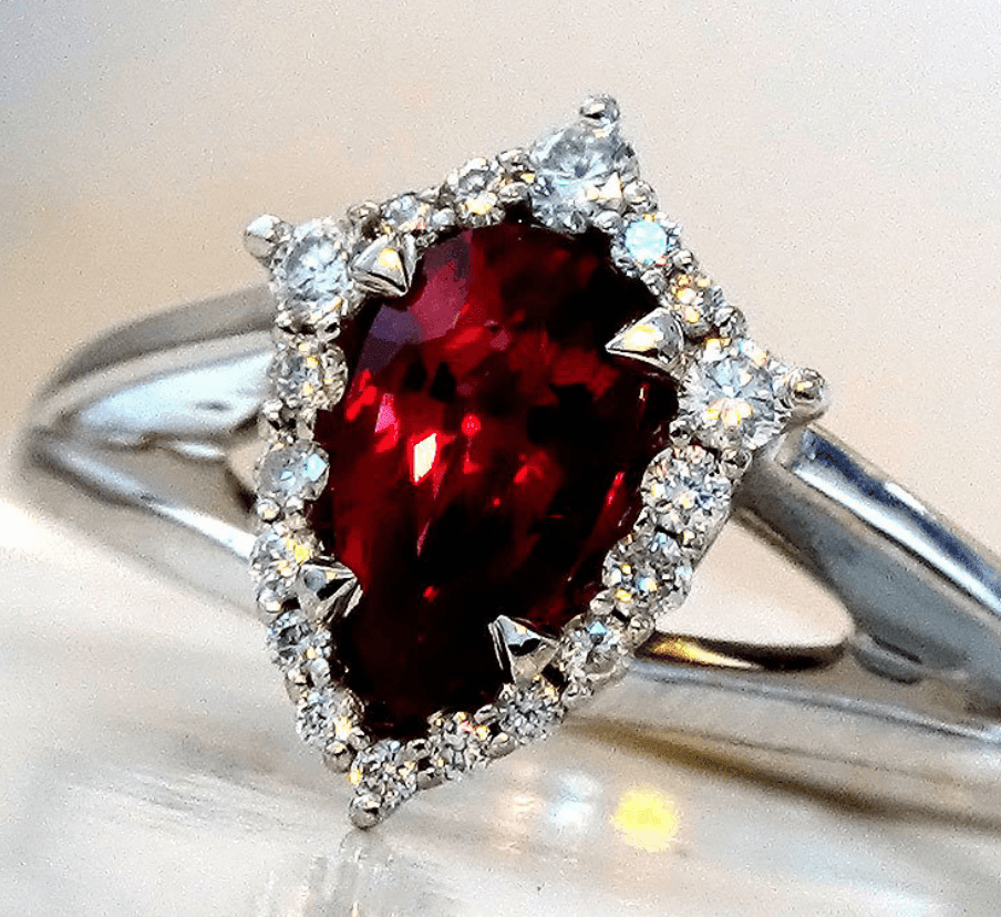 red ruby rings with diamonds - Shilat 