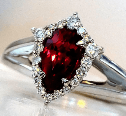 red ruby rings with diamonds - Shilat 