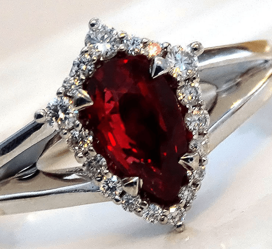 red ruby rings with diamonds - Shilat 