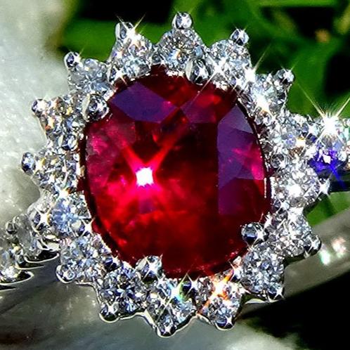 Natural Red Ruby diamond ring - Shilat