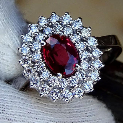 Red Ruby diamond ring - Shilat