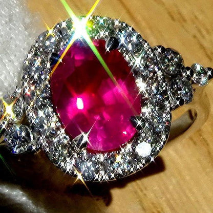 Ruby as engagement ring unheated diamond 2.57ct - Shilat 