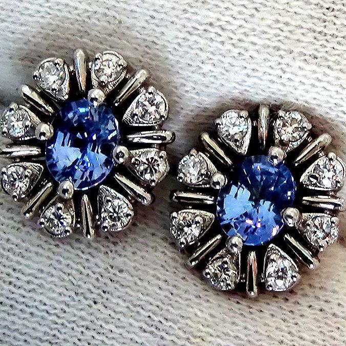 sapphire diamonds earrings - Shilat