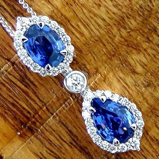 sapphire and diamond pendant - Shilat