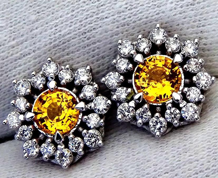 Ceylon Yellow sapphire earrings - Shilat