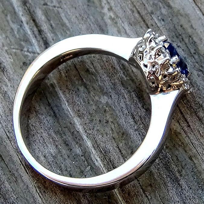 blue sapphire and diamond ring - Shilat