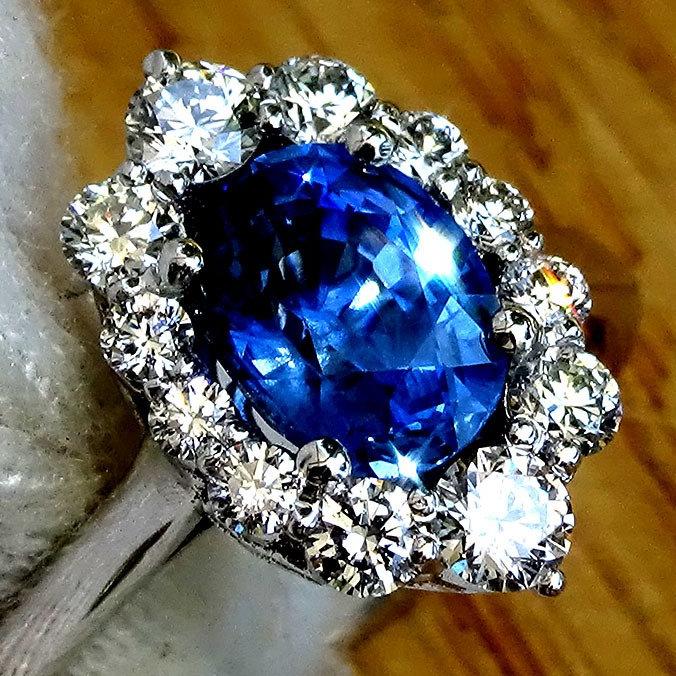 blue sapphire diamond ring - Shilat