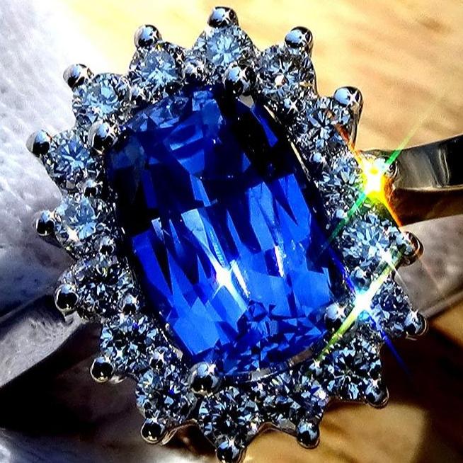  blue sapphire diamond ring - Shilat