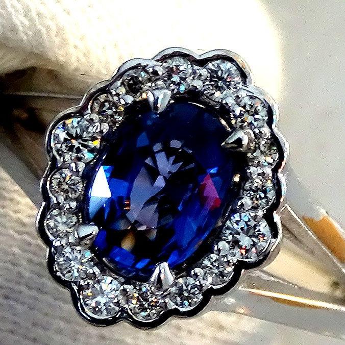 sapphire and diamond 14kt gold ring - Shilat