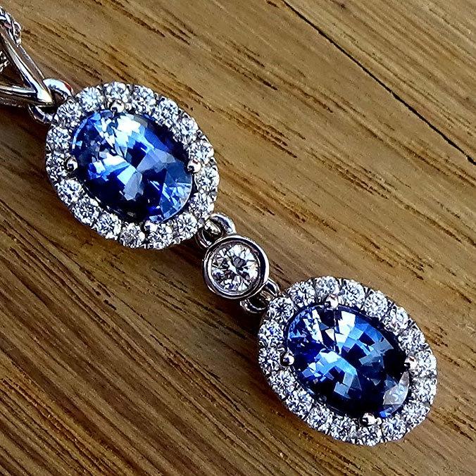 Sapphire diamond Necklace - Shilat