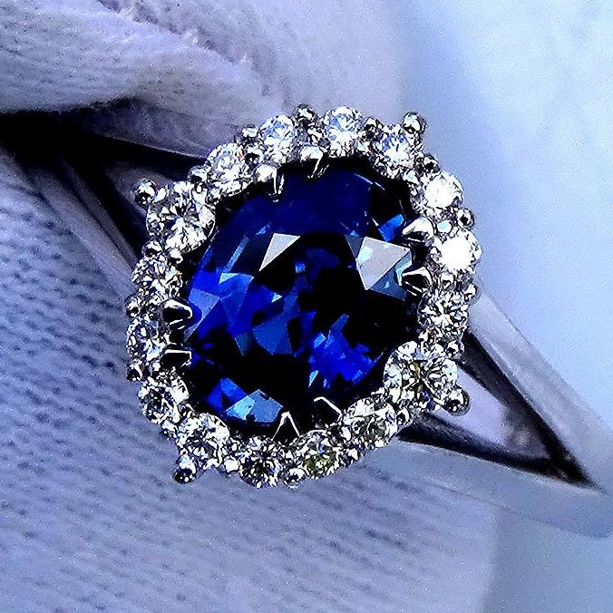 sapphire engagement diamond ring - Shilat