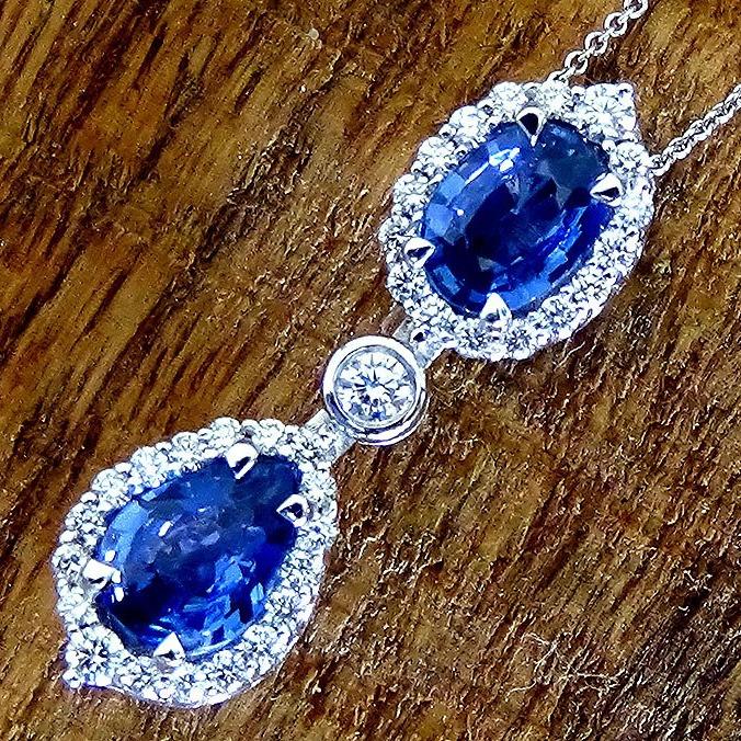 sapphire diamond pendant - Shilat