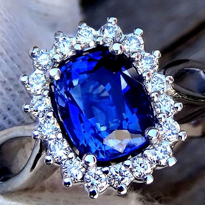 blue sapphire diamond ring - Shilat