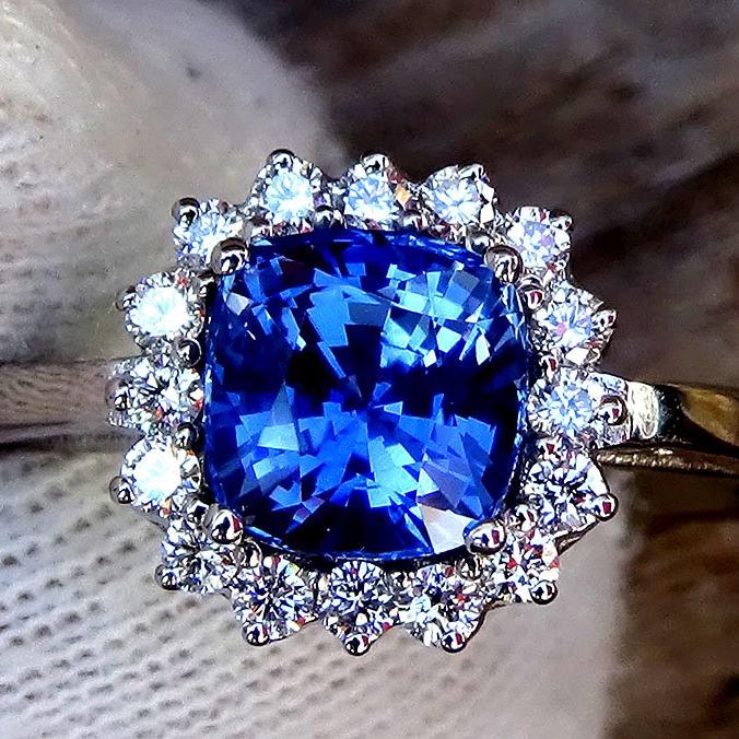 sapphire and diamond 18kt gold ring - Shilat