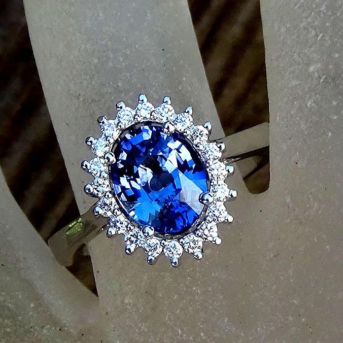  blue sapphire diamond ring - Shilat