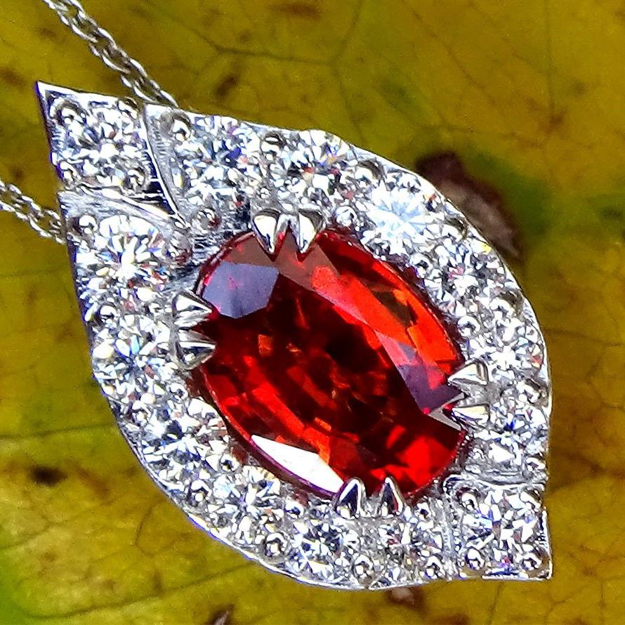 Red Sapphire diamonds Necklace - Shilat