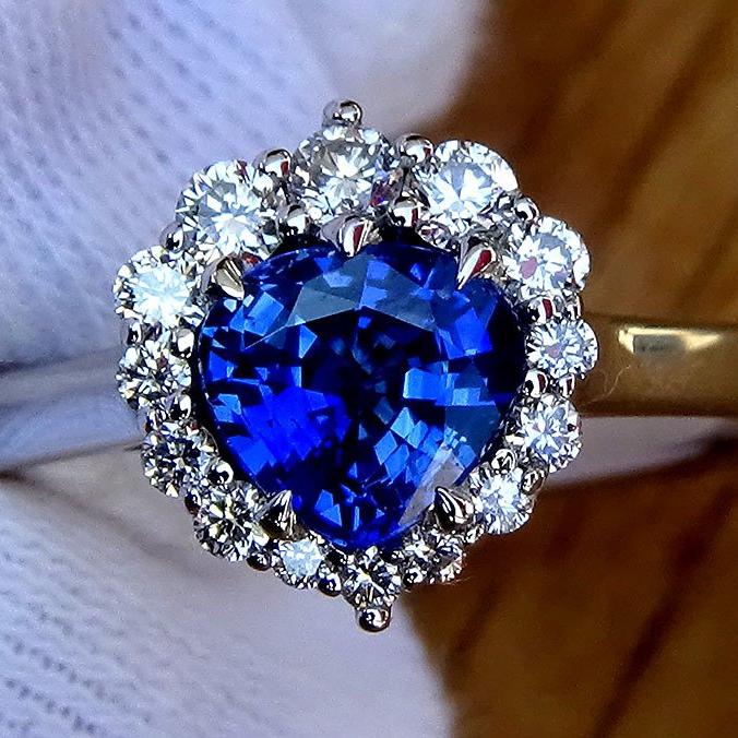  blue sapphire diamond ring - Shilat 