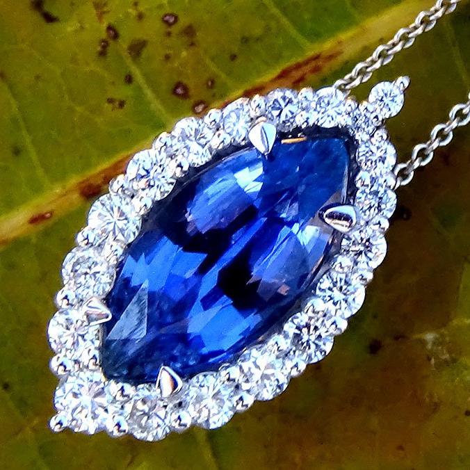 marquee sapphire diamond pendant - Shilat