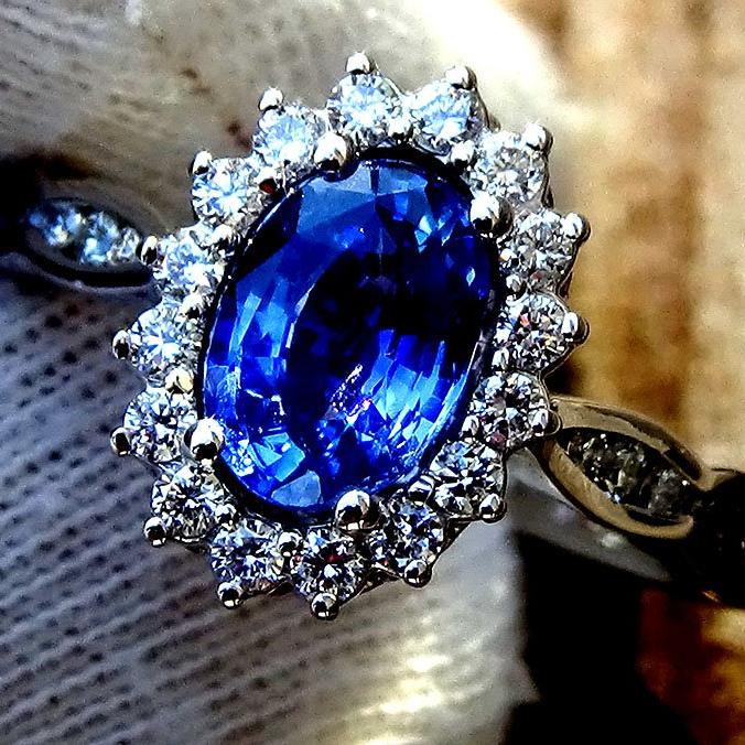  blue sapphire 18kt ring - Shilat