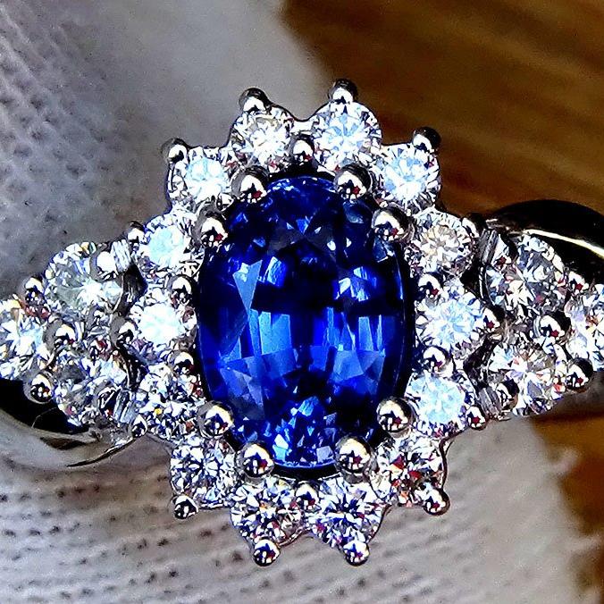 sapphire diamond ring 14k - Shilat