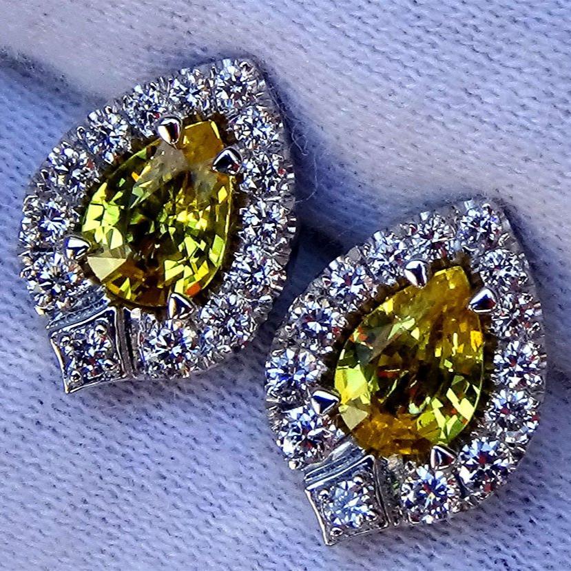 Canary Yellow Sapphire stud - Shilat